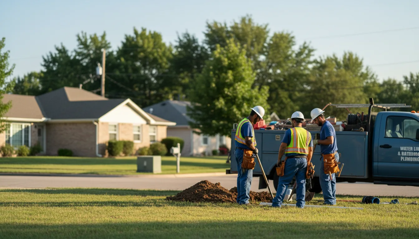 Residential water line and bathroom plumbing service in Holly Springs, MS